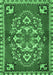 Machine Washable Persian Emerald Green Traditional Area Rugs, wshtr2525emgrn