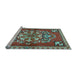 Sideview of Machine Washable Persian Light Blue Traditional Rug, wshtr2525lblu