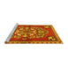 Sideview of Machine Washable Persian Yellow Traditional Rug, wshtr2525yw