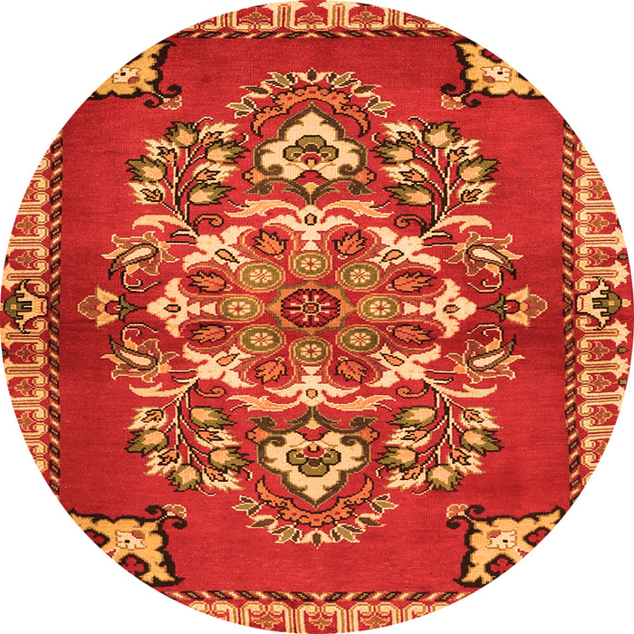 Machine Washable Persian Orange Traditional Area Rugs, wshtr2525org