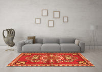 Machine Washable Persian Orange Traditional Rug, wshtr2525org