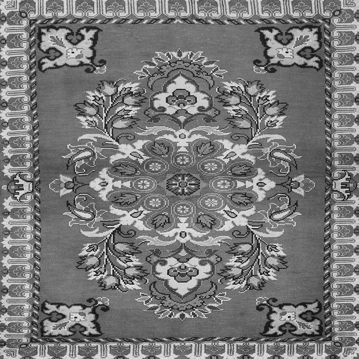 Round Machine Washable Persian Gray Traditional Rug, wshtr2525gry