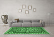 Machine Washable Persian Emerald Green Traditional Area Rugs in a Living Room,, wshtr2525emgrn