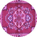 Round Persian Purple Traditional Rug, tr2525pur