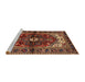 Sideview of Machine Washable Traditional Saffron Red Rug, wshtr2526