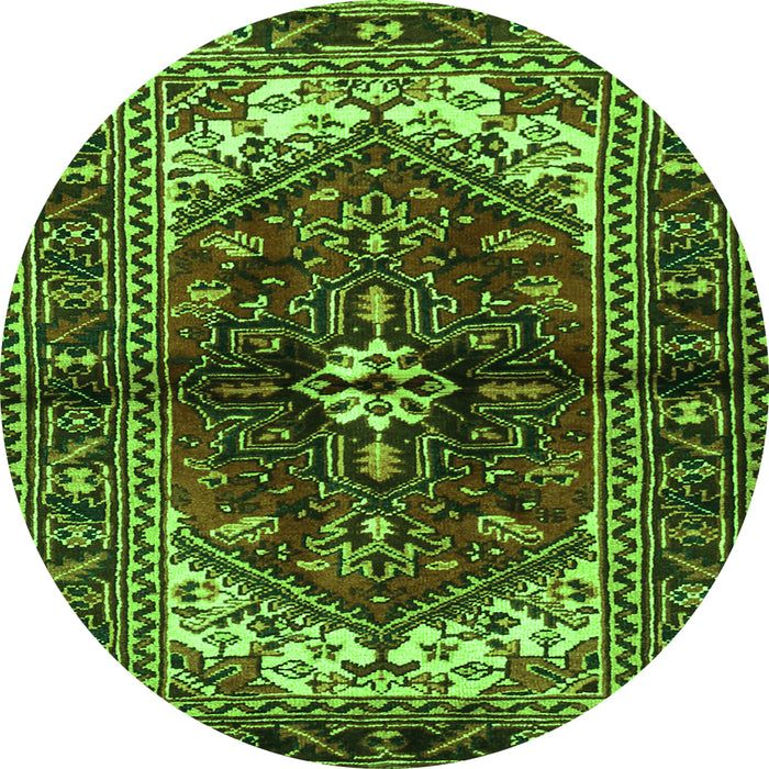 Square Persian Green Traditional Rug, tr2526grn