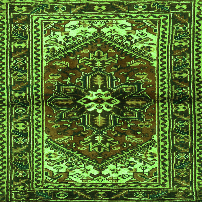Round Machine Washable Persian Green Traditional Area Rugs, wshtr2526grn