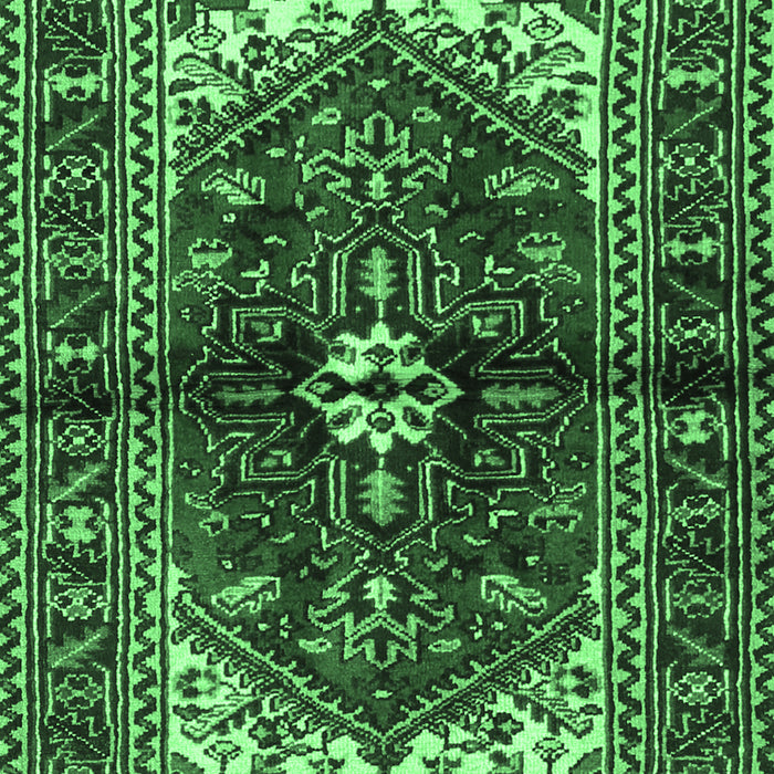 Machine Washable Persian Emerald Green Traditional Area Rugs, wshtr2526emgrn