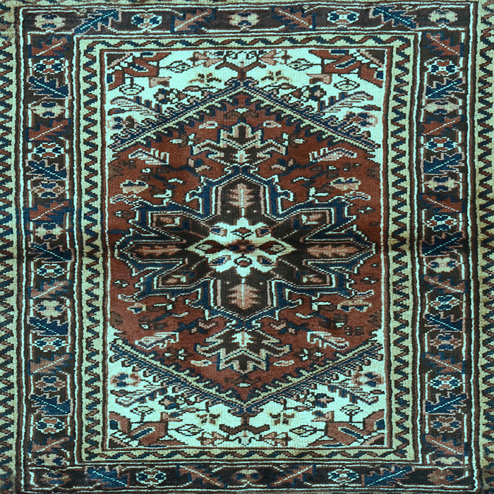 Square Machine Washable Persian Light Blue Traditional Rug, wshtr2526lblu