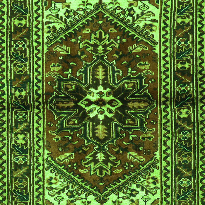Serging Thickness of Machine Washable Persian Green Traditional Area Rugs, wshtr2526grn