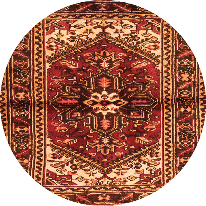 Square Persian Orange Traditional Rug, tr2526org