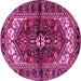 Round Persian Pink Traditional Rug, tr2526pnk