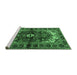 Sideview of Machine Washable Persian Emerald Green Traditional Area Rugs, wshtr2526emgrn