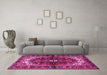 Machine Washable Persian Pink Traditional Rug in a Living Room, wshtr2526pnk