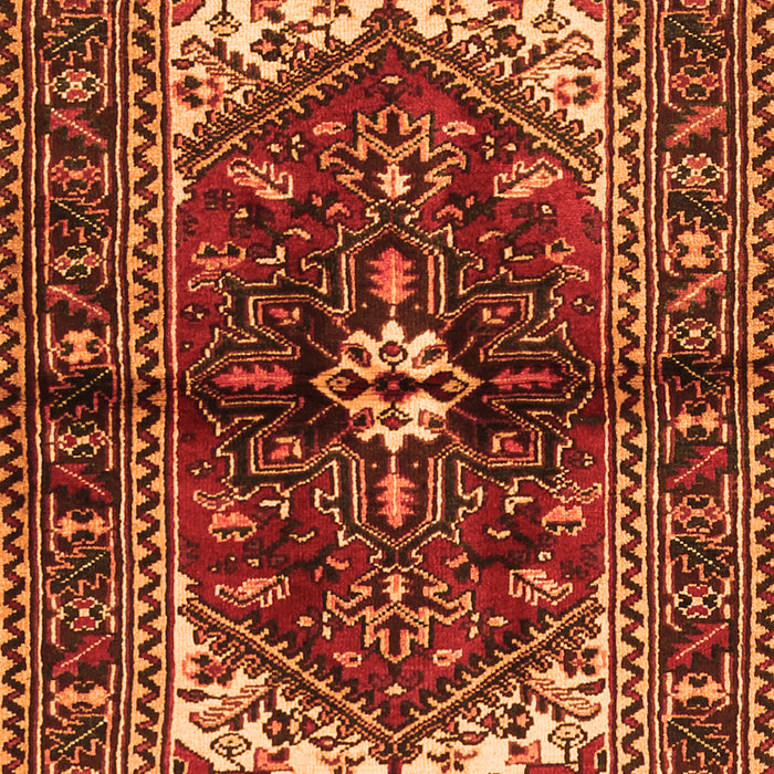 Serging Thickness of Machine Washable Persian Orange Traditional Area Rugs, wshtr2526org