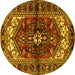 Round Persian Yellow Traditional Rug, tr2526yw