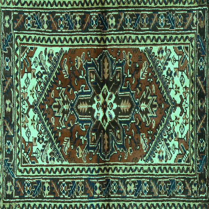 Square Machine Washable Persian Turquoise Traditional Area Rugs, wshtr2526turq