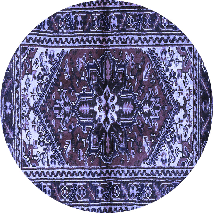 Round Persian Blue Traditional Rug, tr2526blu