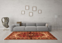 Machine Washable Persian Orange Traditional Rug, wshtr2526org