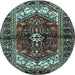 Round Persian Light Blue Traditional Rug, tr2526lblu