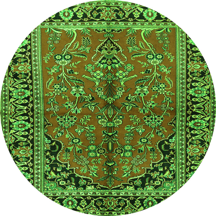 Square Persian Green Traditional Rug, tr2527grn