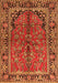 Serging Thickness of Machine Washable Persian Orange Traditional Area Rugs, wshtr2527org