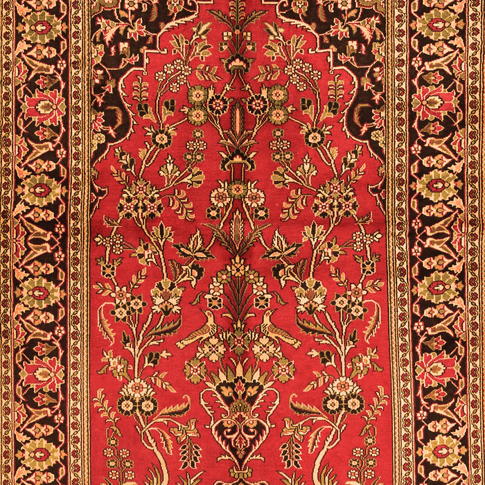 Serging Thickness of Machine Washable Persian Orange Traditional Area Rugs, wshtr2527org