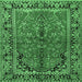 Square Machine Washable Persian Emerald Green Traditional Area Rugs, wshtr2527emgrn