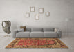 Machine Washable Persian Brown Traditional Rug in a Living Room,, wshtr2527brn