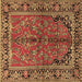 Square Persian Brown Traditional Rug, tr2527brn