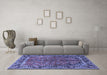 Machine Washable Persian Blue Traditional Rug in a Living Room, wshtr2527blu