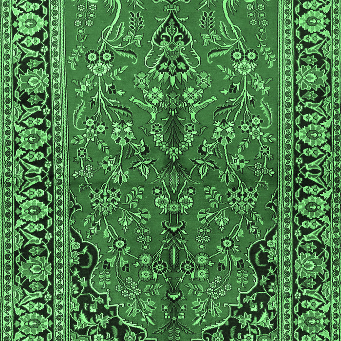 Machine Washable Persian Emerald Green Traditional Area Rugs, wshtr2527emgrn