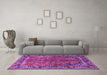 Machine Washable Persian Purple Traditional Area Rugs in a Living Room, wshtr2527pur