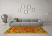 Machine Washable Persian Yellow Traditional Rug in a Living Room, wshtr2527yw