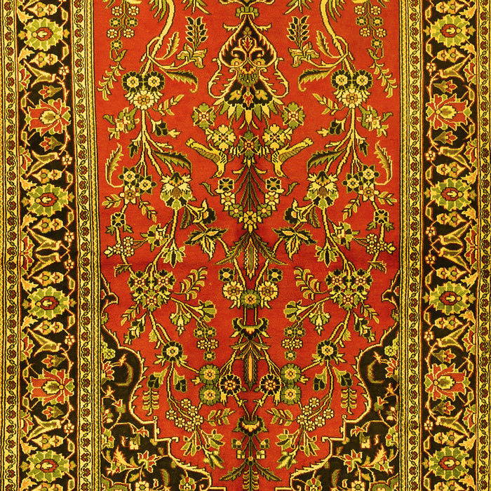 Machine Washable Persian Yellow Traditional Rug, wshtr2527yw