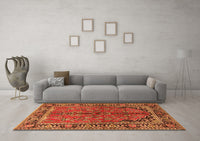 Machine Washable Persian Orange Traditional Rug, wshtr2527org