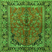 Round Machine Washable Persian Green Traditional Area Rugs, wshtr2527grn