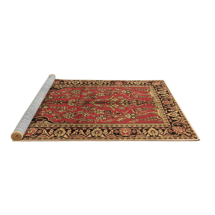 Sideview of Machine Washable Persian Brown Traditional Rug, wshtr2527brn