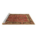 Sideview of Machine Washable Persian Brown Traditional Rug, wshtr2527brn