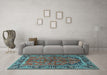 Machine Washable Persian Light Blue Traditional Rug in a Living Room, wshtr2527lblu