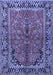 Machine Washable Persian Blue Traditional Rug, wshtr2527blu