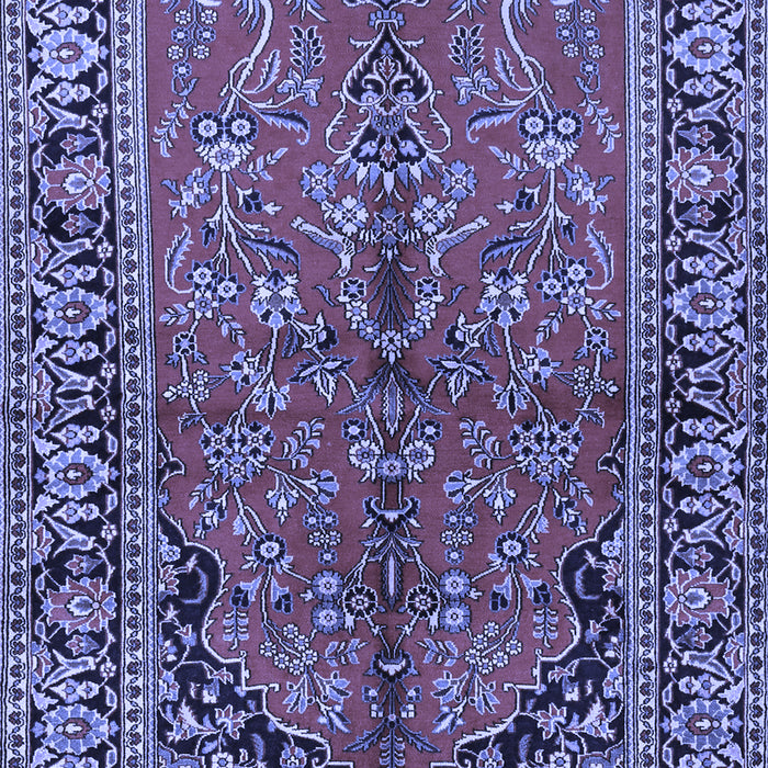 Machine Washable Persian Blue Traditional Rug, wshtr2527blu