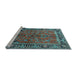 Sideview of Machine Washable Persian Light Blue Traditional Rug, wshtr2527lblu