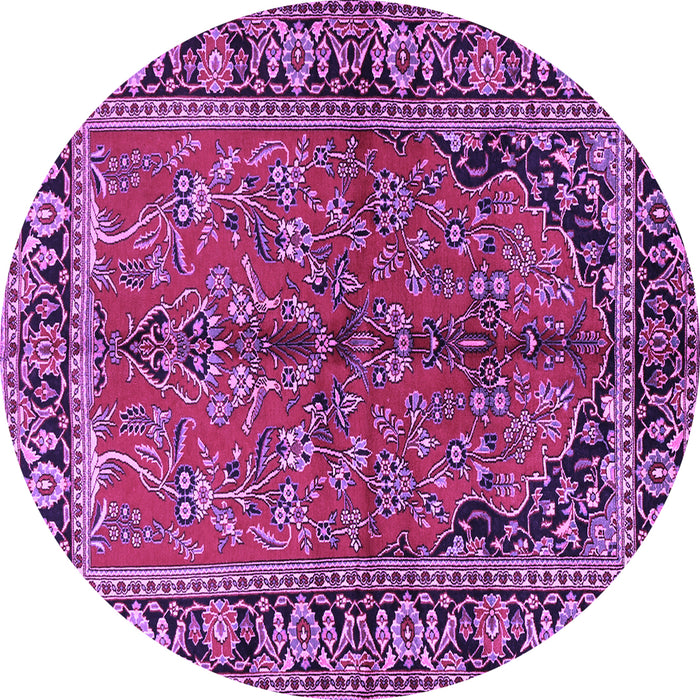Round Persian Purple Traditional Rug, tr2527pur