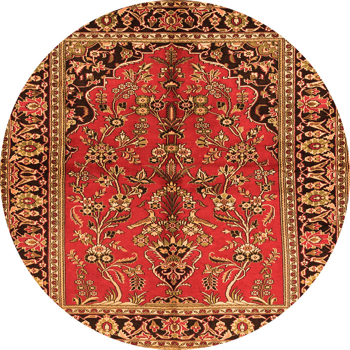 Machine Washable Persian Orange Traditional Area Rugs, wshtr2527org