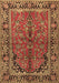 Machine Washable Persian Brown Traditional Rug, wshtr2527brn