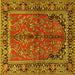 Square Persian Yellow Traditional Rug, tr2527yw