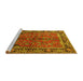 Sideview of Machine Washable Persian Yellow Traditional Rug, wshtr2527yw