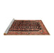 Sideview of Machine Washable Traditional Bronze Brown Rug, wshtr2528