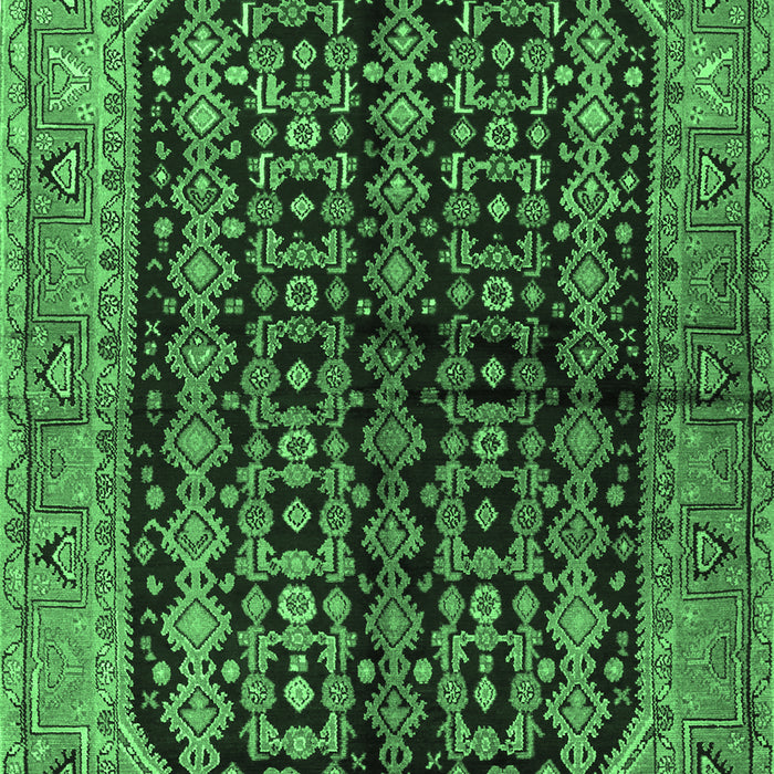 Machine Washable Persian Emerald Green Traditional Area Rugs, wshtr2528emgrn